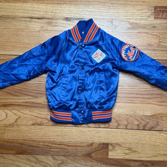 Vintage Mets New York Mets MLB Baseball Jacket - KIDS Size 4 Chalk Line